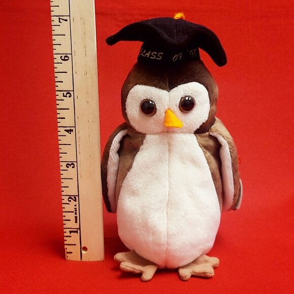 Ty Beanie Babies Wise The Graduation Owl1998 Animal Plush Stuff Toy - Picture 7 of 13